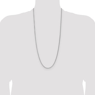 Sterling Silver Rhodium-plated Diamond-cut Square Spiga Chain (Style QDSS045R-30)