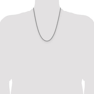 Sterling Silver Rhodium-plated Diamond-cut Square Spiga Chain (Style QDSS060R-22)