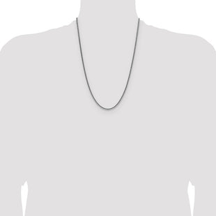 Sterling Silver Rhodium-plated Diamond-cut Square Spiga Chain (Style QDSS060R-24)