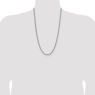 Sterling Silver Rhodium-plated Diamond-cut Square Spiga Chain (Style QDSS060R-26)