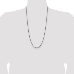 Sterling Silver Rhodium-plated Diamond-cut Square Spiga Chain (Style QDSS060R-28)
