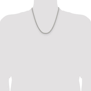 Sterling Silver Diamond-cut Square Spiga Chain (Style QDSS080-20)