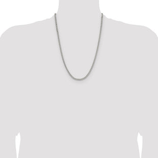 Sterling Silver Diamond-cut Square Spiga Chain (Style QDSS080-24)