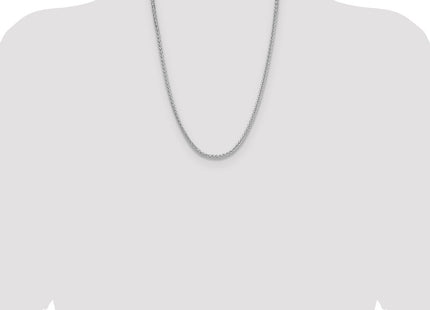 Sterling Silver Rhodium-plated Diamond-cut Square Spiga Chain (Style QDSS080R-24)