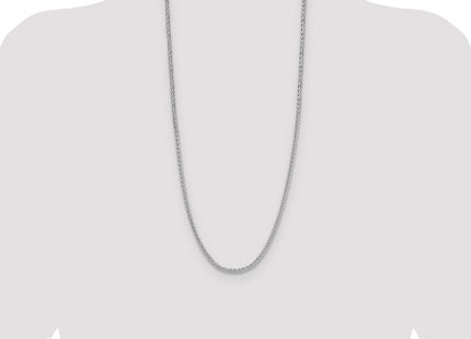 Sterling Silver Rhodium-plated Diamond-cut Square Spiga Chain (Style QDSS080R-30)