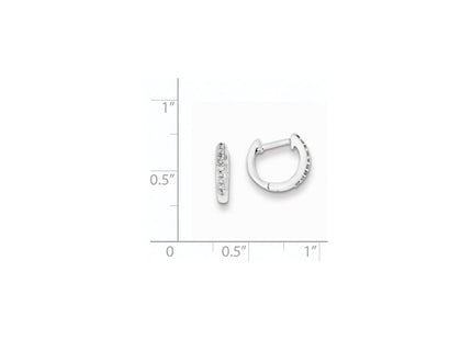 Sterling Silver Rhodium Diam. Huggie Earrings (Style QDX119)