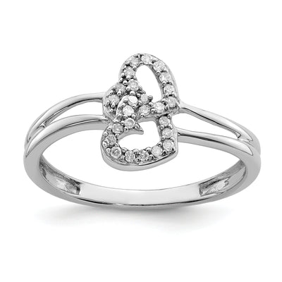 Sterling Silver Rhodium Plated Diamond Band