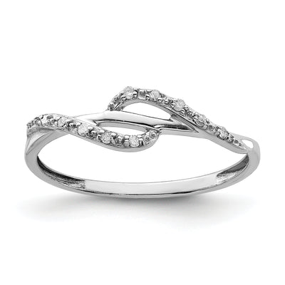 Sterling Silver Rhodium Plated Diamond Band