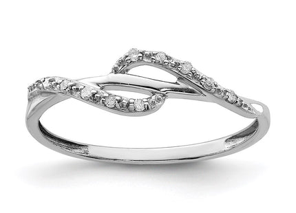 Sterling silver diamond ring