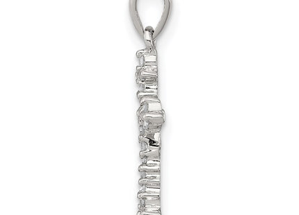 Sterling silver diamond cross pendant, alternate view