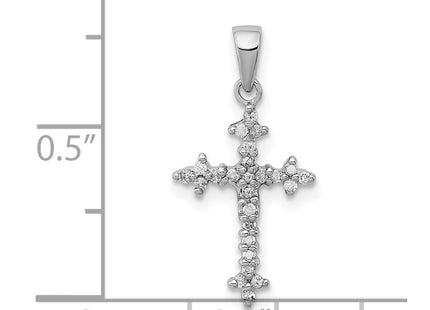 Sterling silver diamond cross pendant, further view