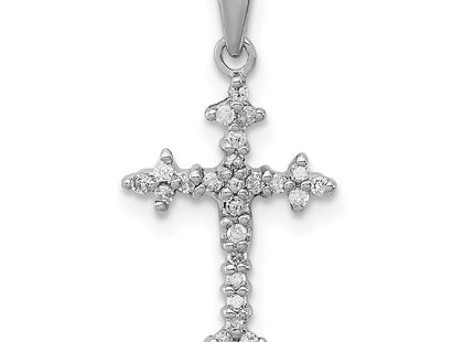 Sterling silver diamond cross pendant