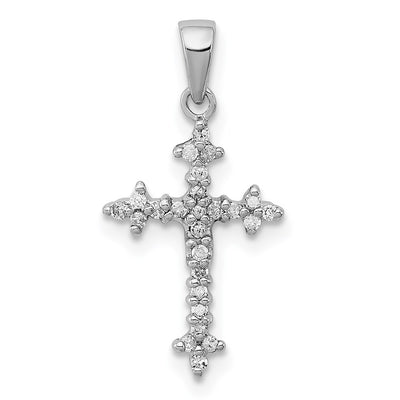 Sterling silver diamond cross pendant