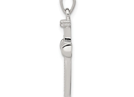 Sterling silver diamond cross pendant, alternate view