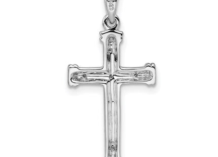 Sterling silver diamond cross pendant, further view