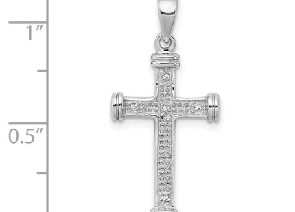 Sterling silver diamond cross pendant, another view