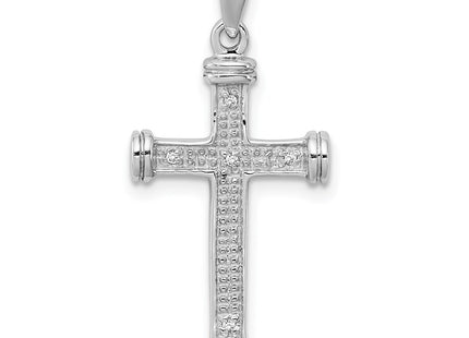 Sterling silver diamond cross pendant