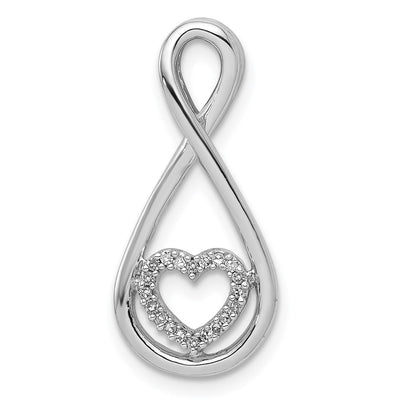Sterling silver diamond teardrop pendant