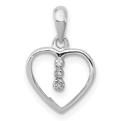 Sterling silver diamond heart pendant
