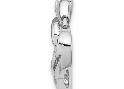 Sterling silver heart pendant, alternate view