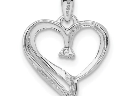 Sterling silver heart pendant, another view