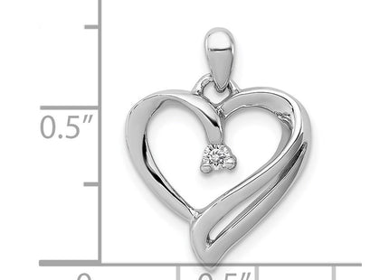Sterling silver heart pendant, further view