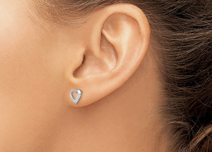 Sterling silver diamond heart earrings, another view