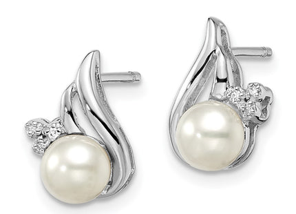 Sterling silver diamond earring, alternate view