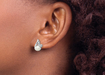 Sterling silver diamond earring, another view
