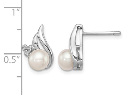 Sterling silver diamond earring, further view