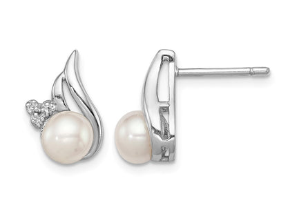 Sterling silver diamond earring