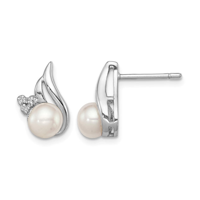Sterling silver diamond earring