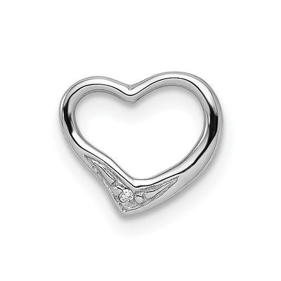Sterling silver diamond heart pendant