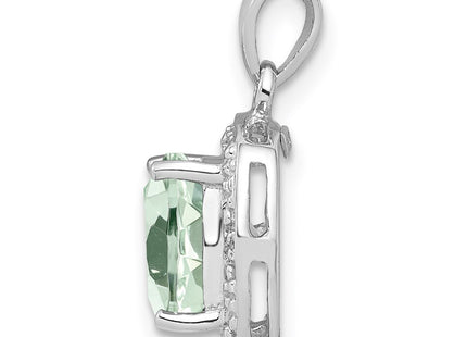 Sterling silver diamond pendant, alternate view