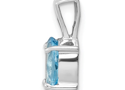 Sterling silver blue topaz pendant, alternate view