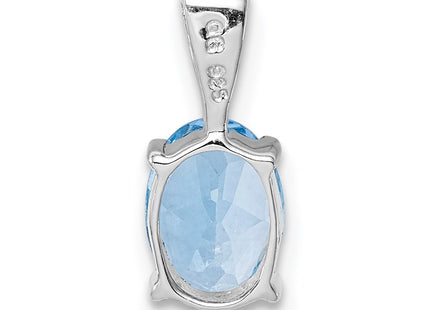 Sterling silver blue topaz pendant, further view