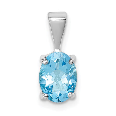 Sterling silver blue topaz pendant