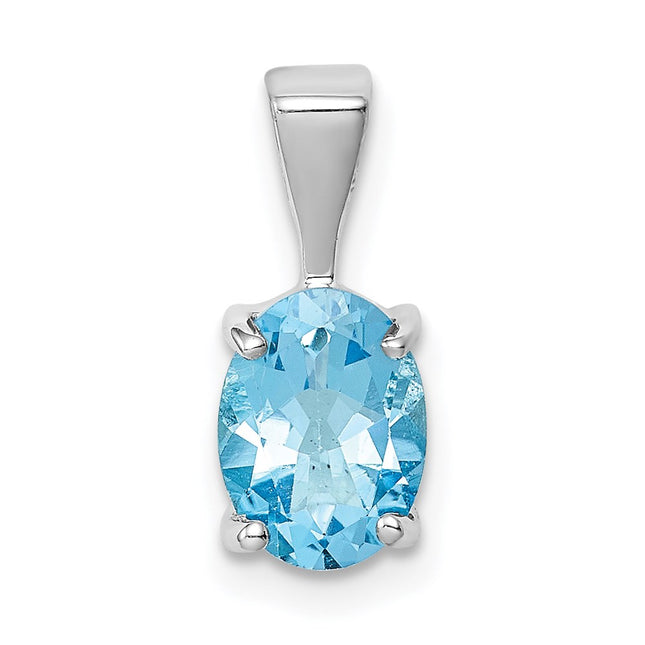 Sterling silver blue topaz pendant