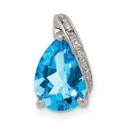 Sterling silver blue topaz pendant