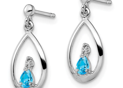 Sterling silver diamond earrings, alternate view