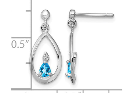 Sterling silver diamond earrings, further view