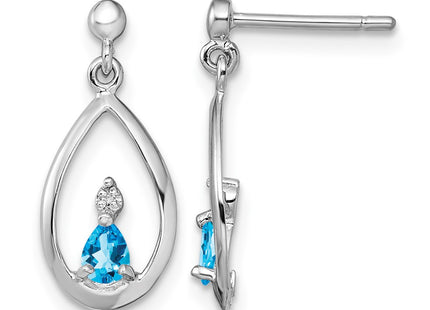 Sterling silver diamond earrings