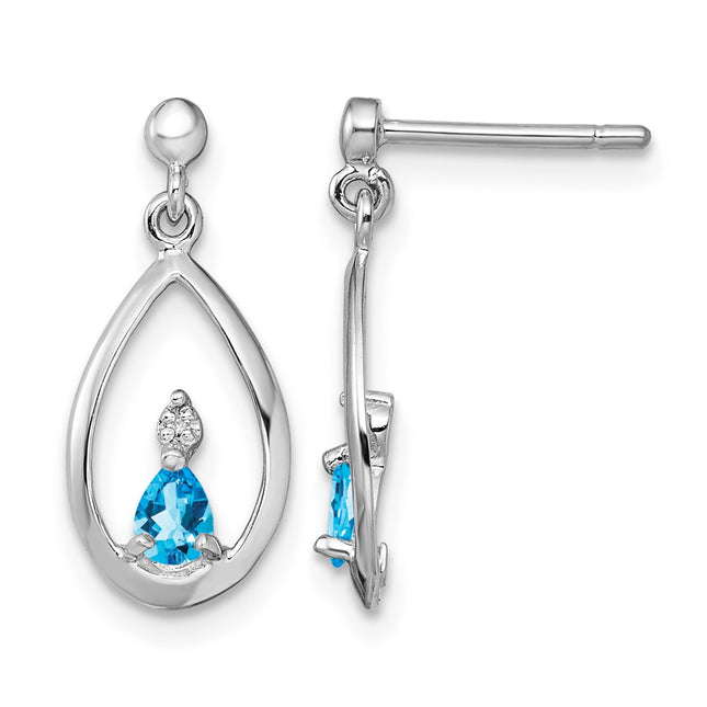 Sterling silver diamond earrings