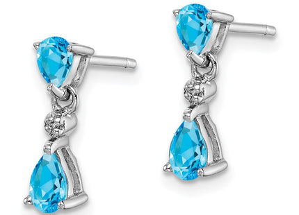 Sterling silver diamond earrings, alternate view