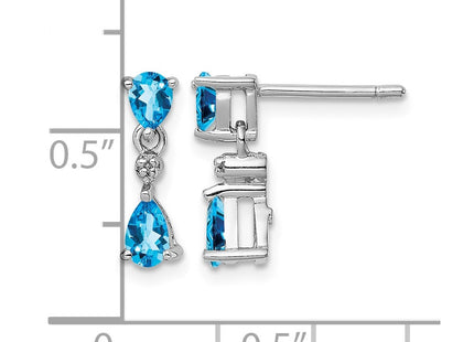 Sterling silver diamond earrings, further view