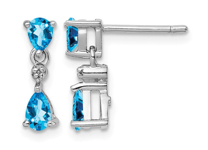Sterling silver diamond earrings