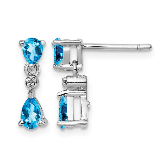 Sterling silver diamond earrings
