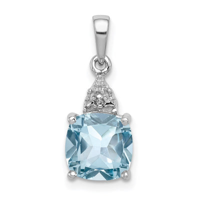 Sterling silver diamond pendant
