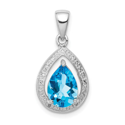 Sterling silver diamond pendant