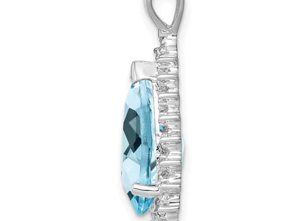 Sterling silver diamond pendant, alternate view